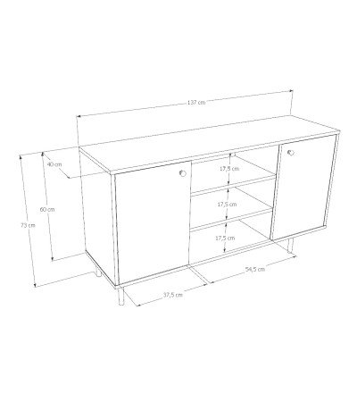 Commode deux portes 73x137 cm - Verone