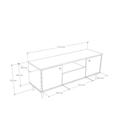 Meuble TV 137 cm- Verone
