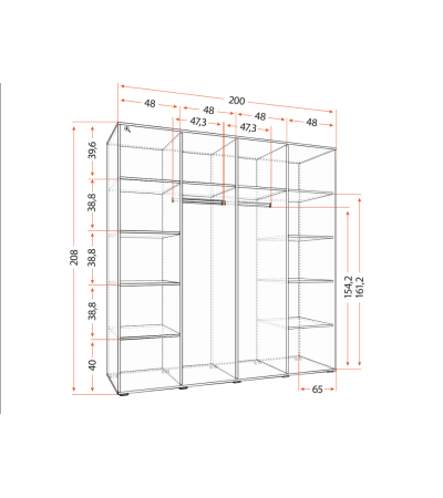 Armoire Albanor 200 cm Artisan - Pin