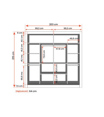 Armoire Camden 203 cm