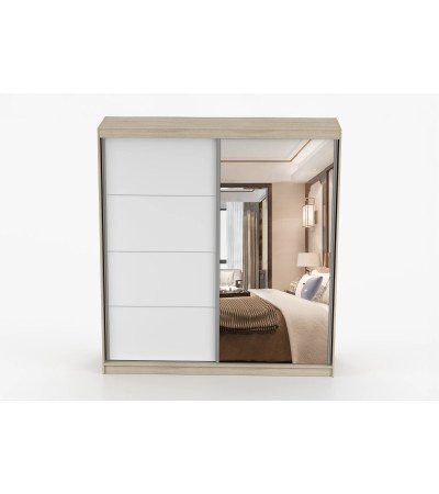 Armoire Léandra 203 cm avec miroir