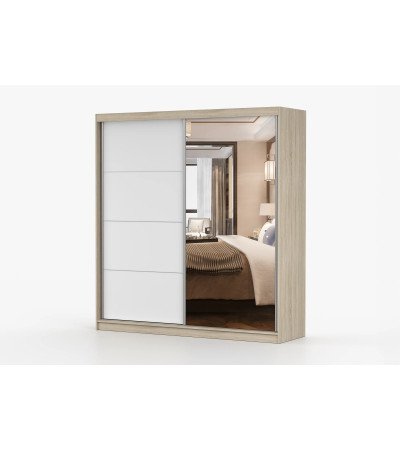 Armoire Léandra 203 cm avec miroir