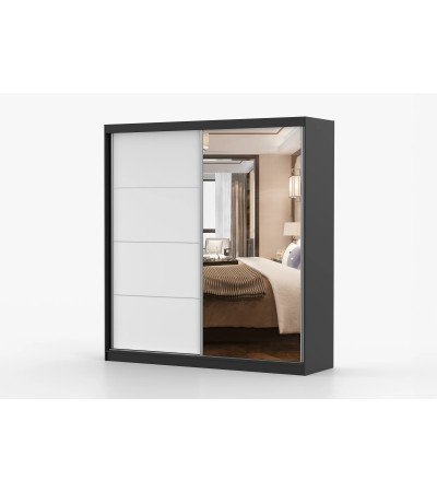 Armoire Léandra 203 cm avec miroir