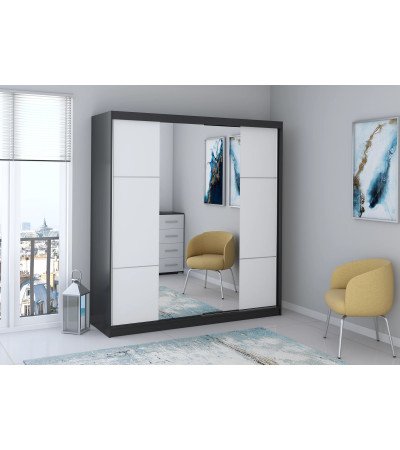 Armoire Azénor 233 cm avec miroir