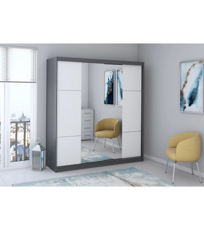 Armoire Azénor 233 cm avec miroir