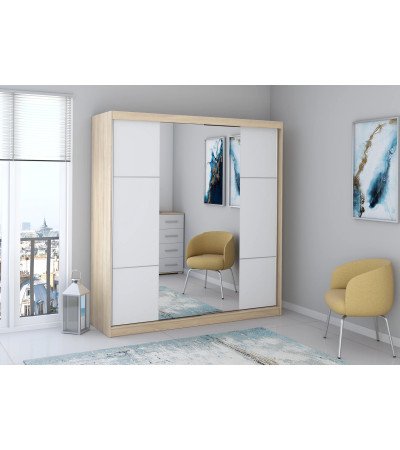 Armoire Azénor 233 cm avec miroir
