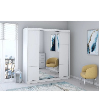 Armoire Azénor 233 cm avec miroir
