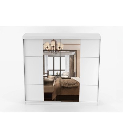 Armoire Azénor 233 cm avec miroir