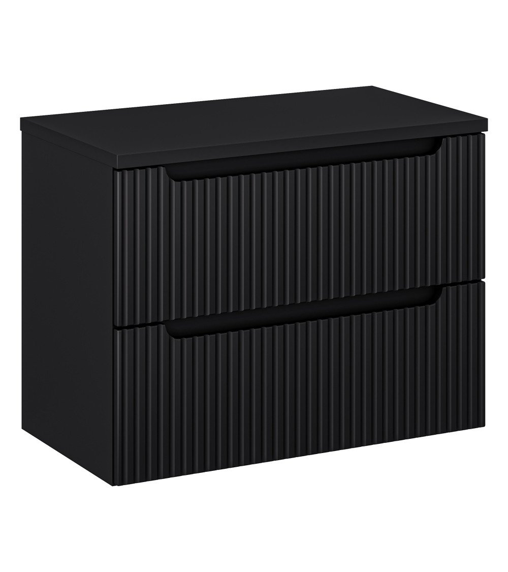 Ensemble meubles Alméa avec plan 2 tiroirs - Noir Mat
