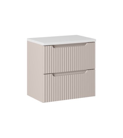 Ensemble meubles Alméa 2 tiroirs - Plan Blanc - Cachemire Mat