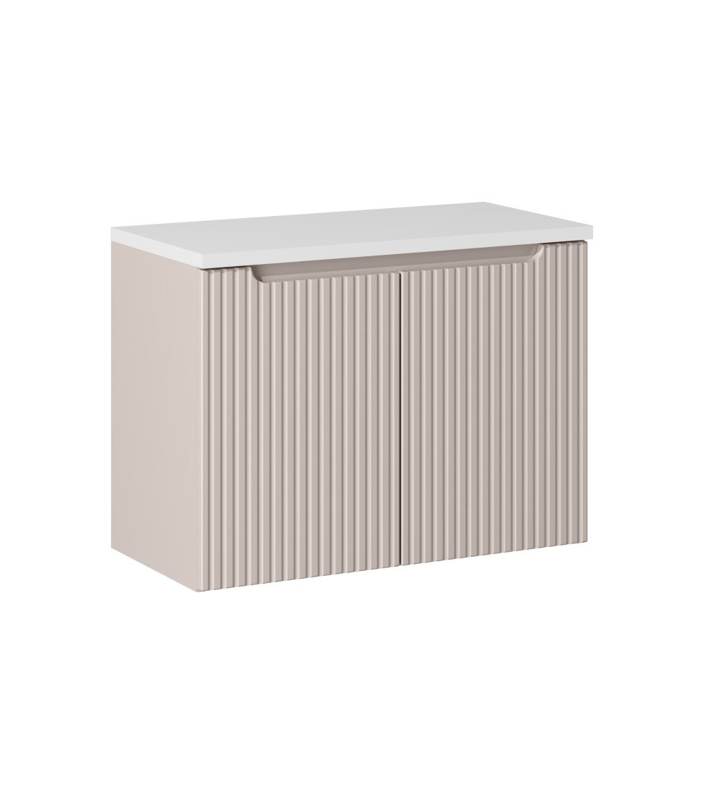 Ensemble meubles Alméa 2 portes - Plan Blanc - Cachemire Mat