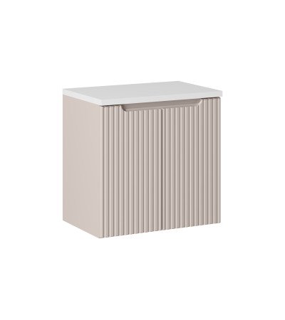 Ensemble meubles Alméa 2 portes - Plan Blanc - Cachemire Mat
