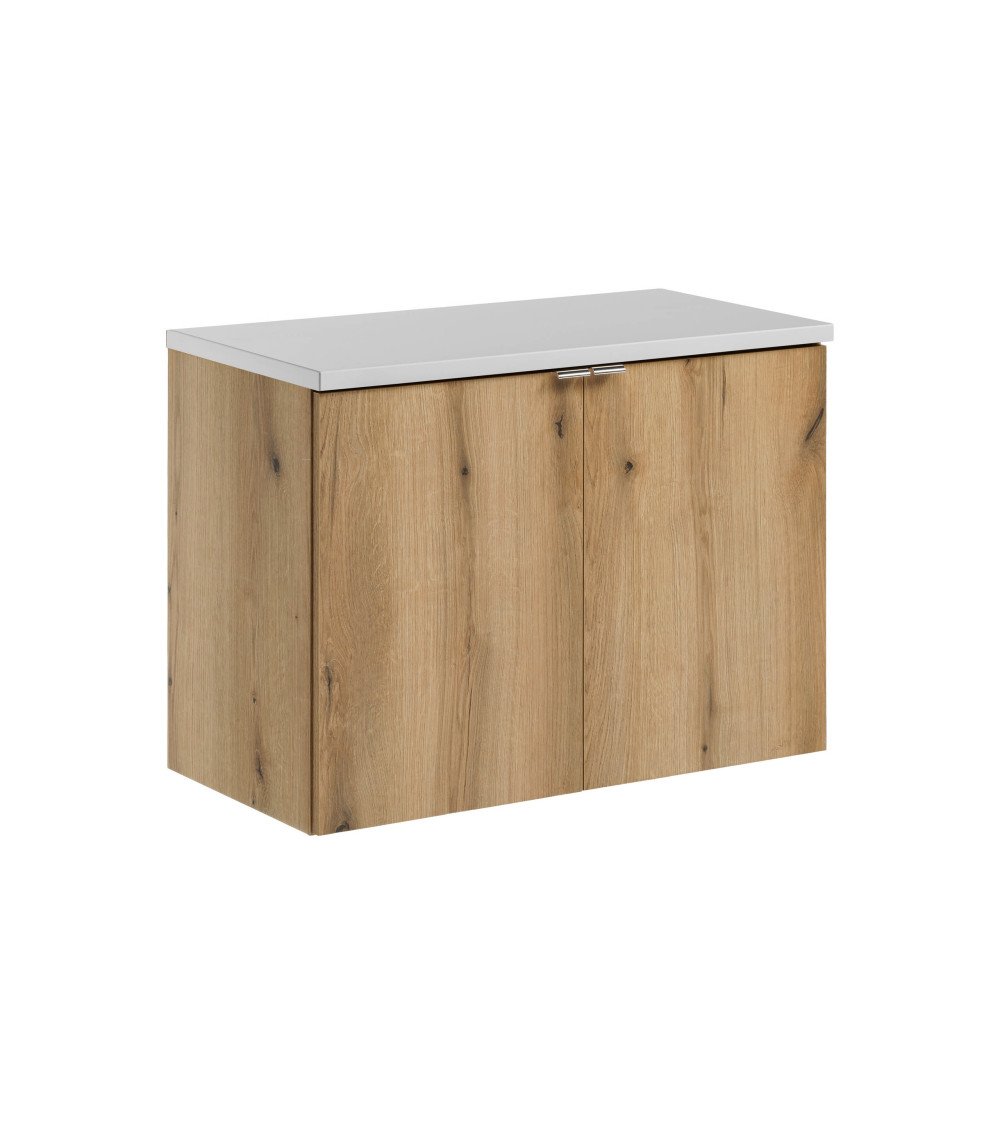 Ensemble meubles Alméa 2 portes - Plan Blanc - Chêne Coast Evoke