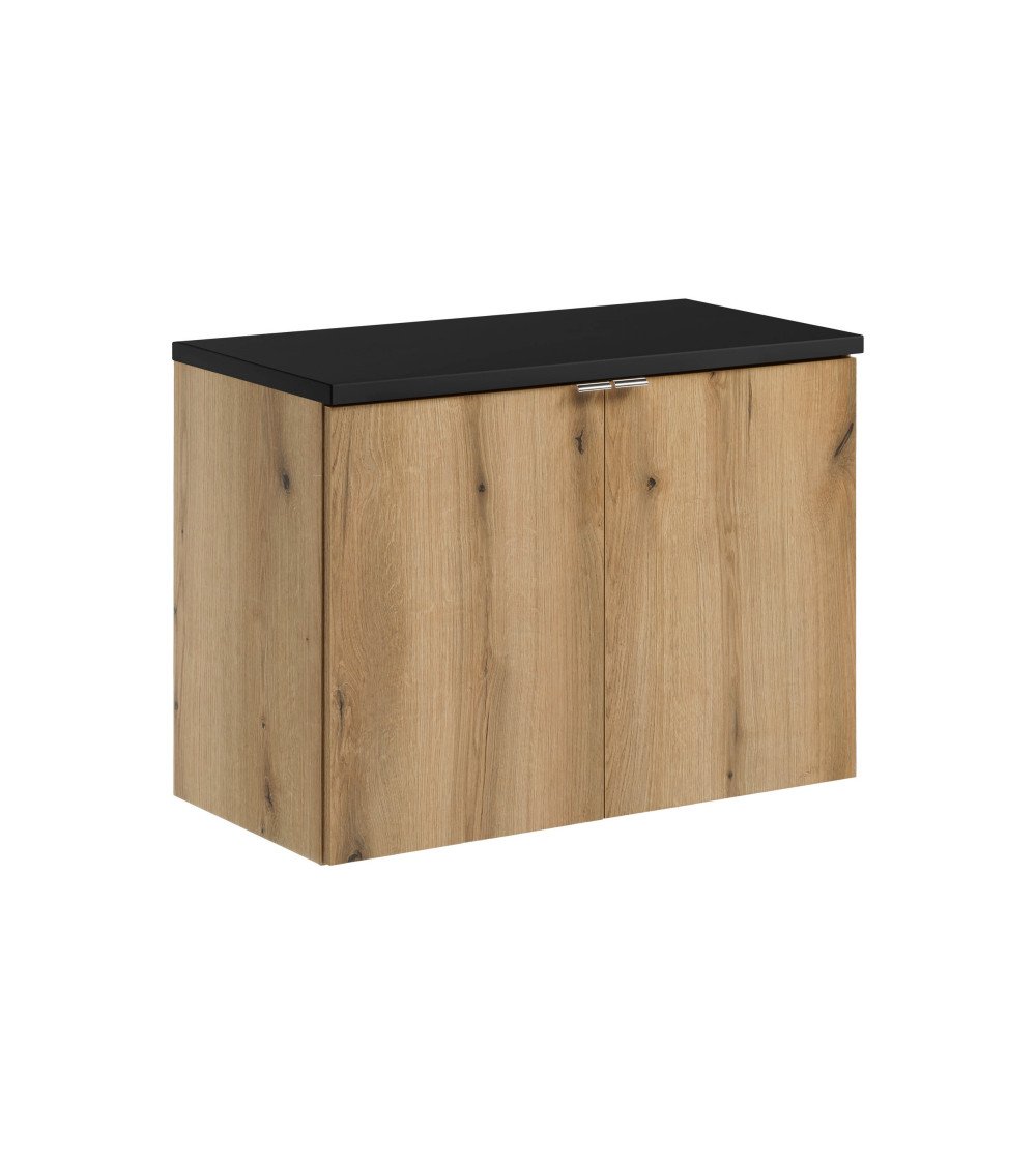 Ensemble meubles Alméa 2 portes - Plan Noir Mat - Chêne Coast Evoke