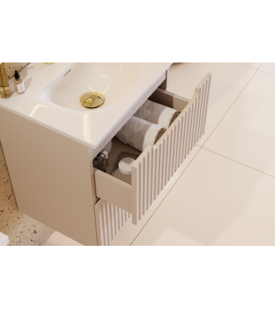 Ensemble meubles Alméa avec plan 2 tiroirs - Cachemire Mat