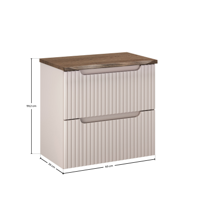 Ensemble meubles Alméa avec plan 2 tiroirs - Cachemire Mat