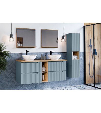 Ensemble meubles Alméa avec plan 2 tiroirs - Denim