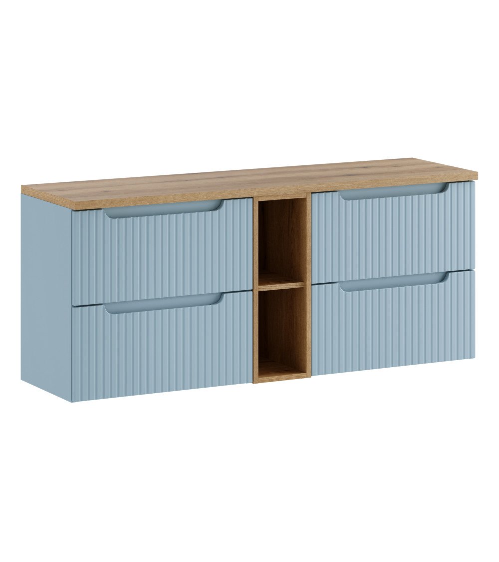 Ensemble meubles Alméa avec plan 2 tiroirs - Denim