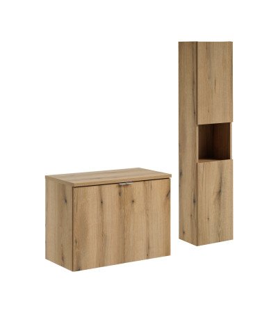 Ensemble meubles Alméa 80 cm avec plan et colonne - 2 portes