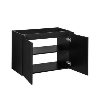 Ensemble meubles Alméa 2 portes - Plan Chêne Coast Evoke - Noir Mat