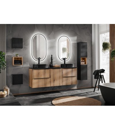 Ensemble meubles Alméa avec plan 2 tiroirs - Chêne Coast Evoke - 140 cm