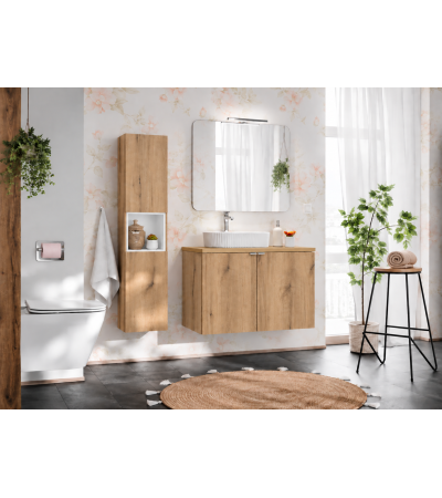Ensemble meubles Alméa 80 cm avec plan et colonne - 2 portes