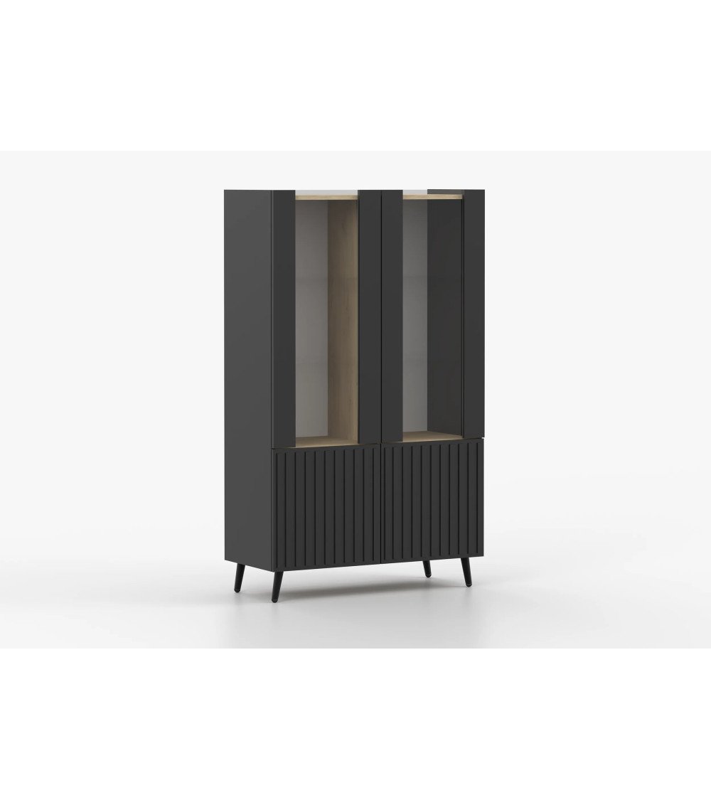 Vitrine 2D Loryane I noire 90 cm