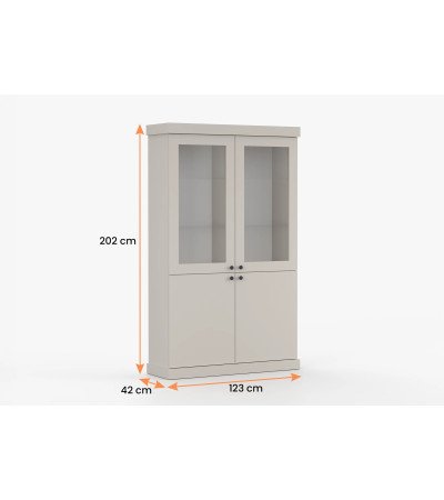 Vitrine 4D Célyndra cachemire 123 cm